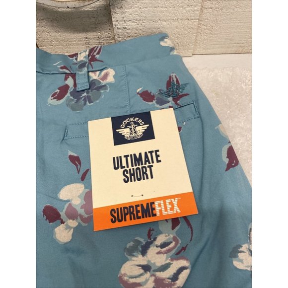 Dockers Men's Ultimate Supreme Flex Shorts NWT Size 28 Waist Blue Floral Pattern - Picture 4 of 7